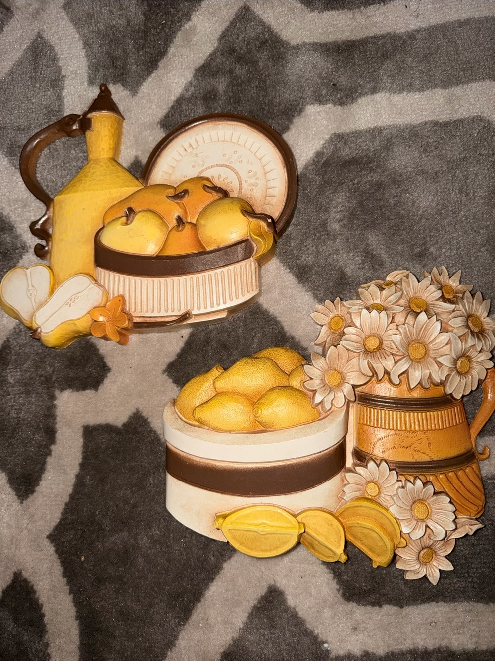 Vintage symco homco lemon theme wall hanging art 9”X10”